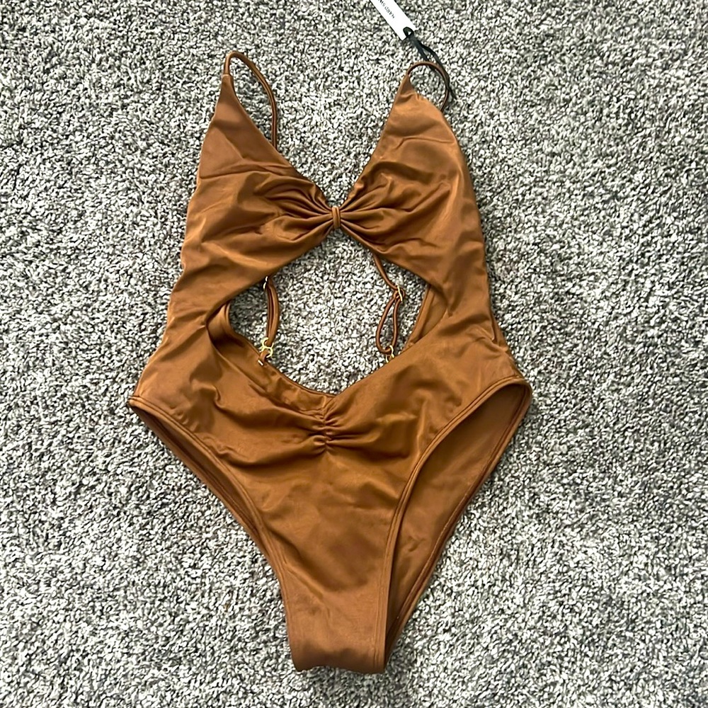 Hard swimwear large brown new w tags